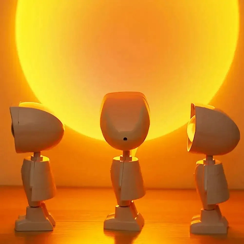 Astronaut Robot Rainbow Projection Sun Lamp Table Night Light Sunset Lamp Infinite Dimming Bedroom Atmosphere Light