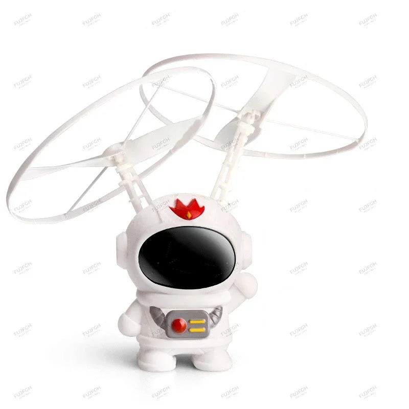 Levitating Luminous Flying Robot Astronaut Toy Aircraft Hand-Controlled Drone Interactive with Lights Outdoor Toys for Kids Gift