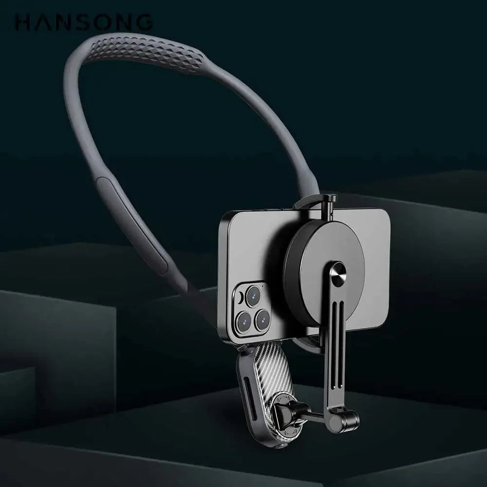 Strong Magnetic Neck Mount Silicone Quick Release Holder For iPhone 16 17 15 14 13 Pro Max Sumsung Xiaomi Video Recording Stand