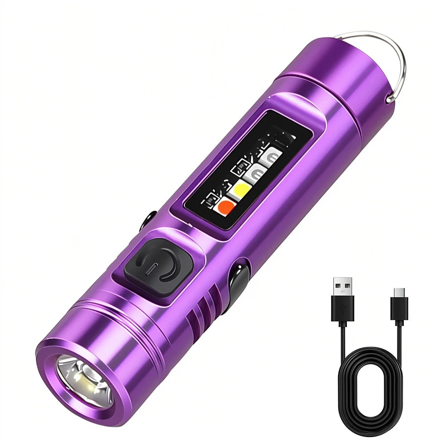 Mini LED COB Keychain Flashlight USB Rechargeable Torch with Magnetic/Pen Clip 9 Lighting Modes Lamp Emergency Working Lantern