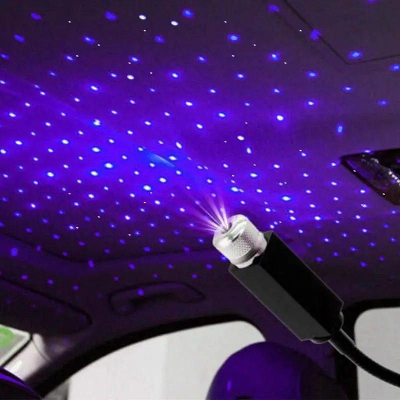 USB Car Interior Atmosphere Star Sky Lamp Ceiling Roof Light Car Ambient Light LED Projector Mini LED Car Roof Star RED Light