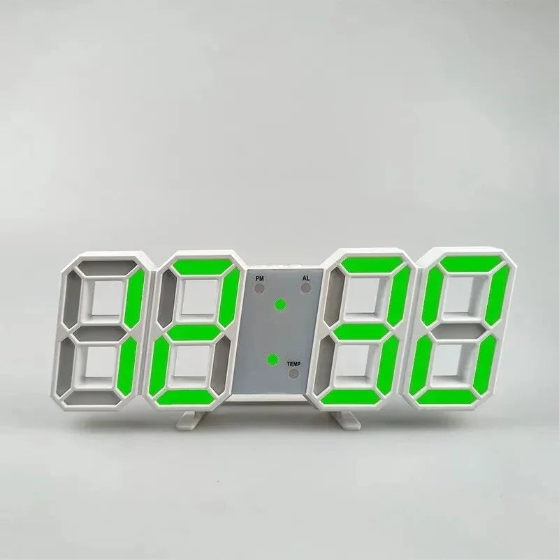 Night Digital Clock Wall Decor Mode Led Home and Decoration Clocks Hanging Watches Bedroom Room Large Interior 3D Light Garden
