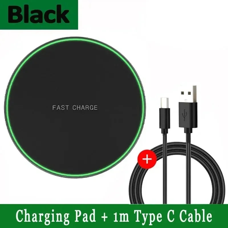 15W Wireless Charger Pad Stand For iPhone 15 14 13 Pro Max Samsung S24 Xiaomi Phone Charger Induction Fast Charging Dock Station