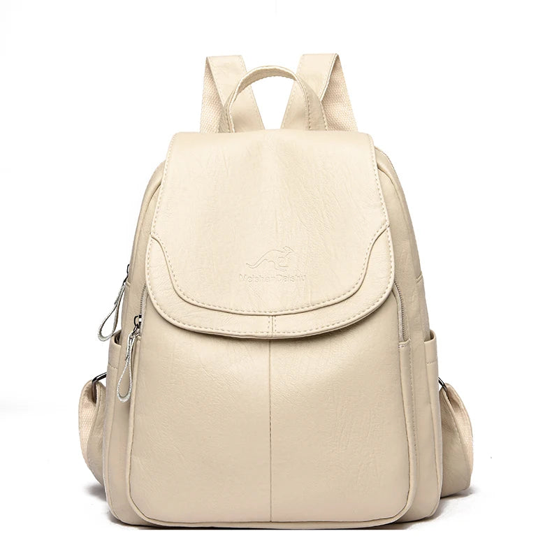 9 Color Women Soft Leather Backpacks Vintage Female Shoulder Bags Sac a Dos Casual Travel Ladies Bagpack Mochilas School Bags