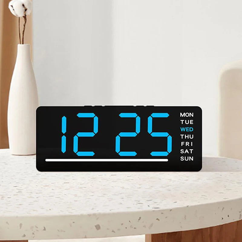 Minimalist  Clock Home Decor Smart Mute LED Electronic Wall Clock Modern Desk Clock For Room Night Alarm