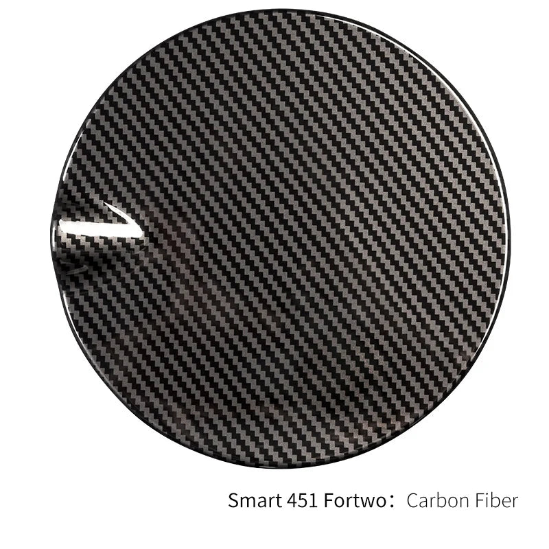 For Smart 451 Fortwo Car Fuel Filler Tank Cover Decoration Sticker Carbon Fiber Black Gas Tank Cap Exterior Parts Car Accessory