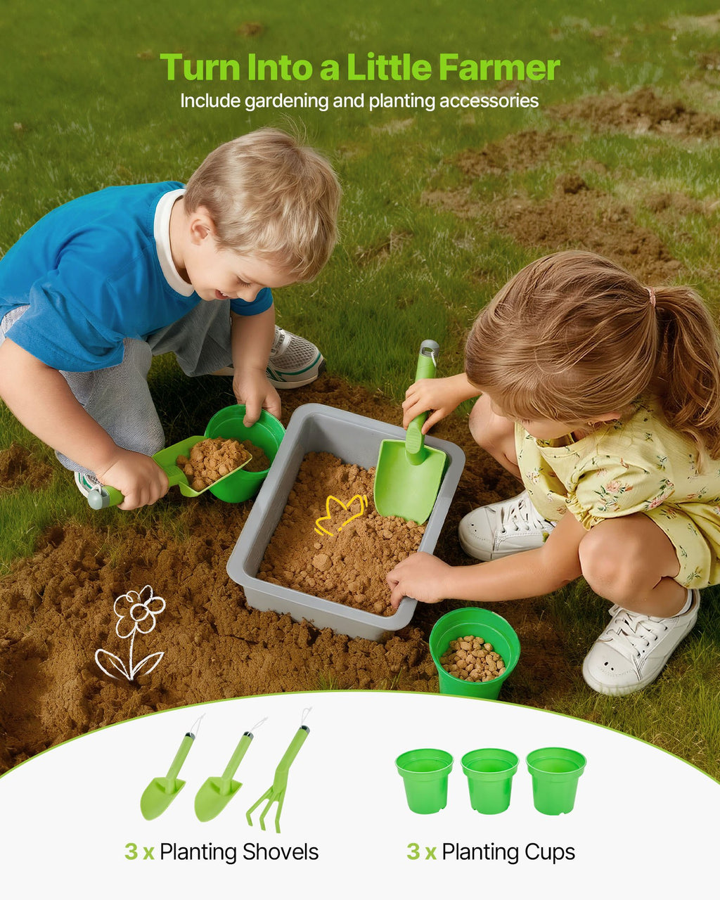 Mud Kitchen, Outdoor Mud Kitchen For Kids, Wood Outdoor Play Kitchens With Stoves, Tank, Sink, Planting Shovels, Spatulas, Box, Cookware Pots And Accessories, Wooden Play Kitchens For Home, Lawn