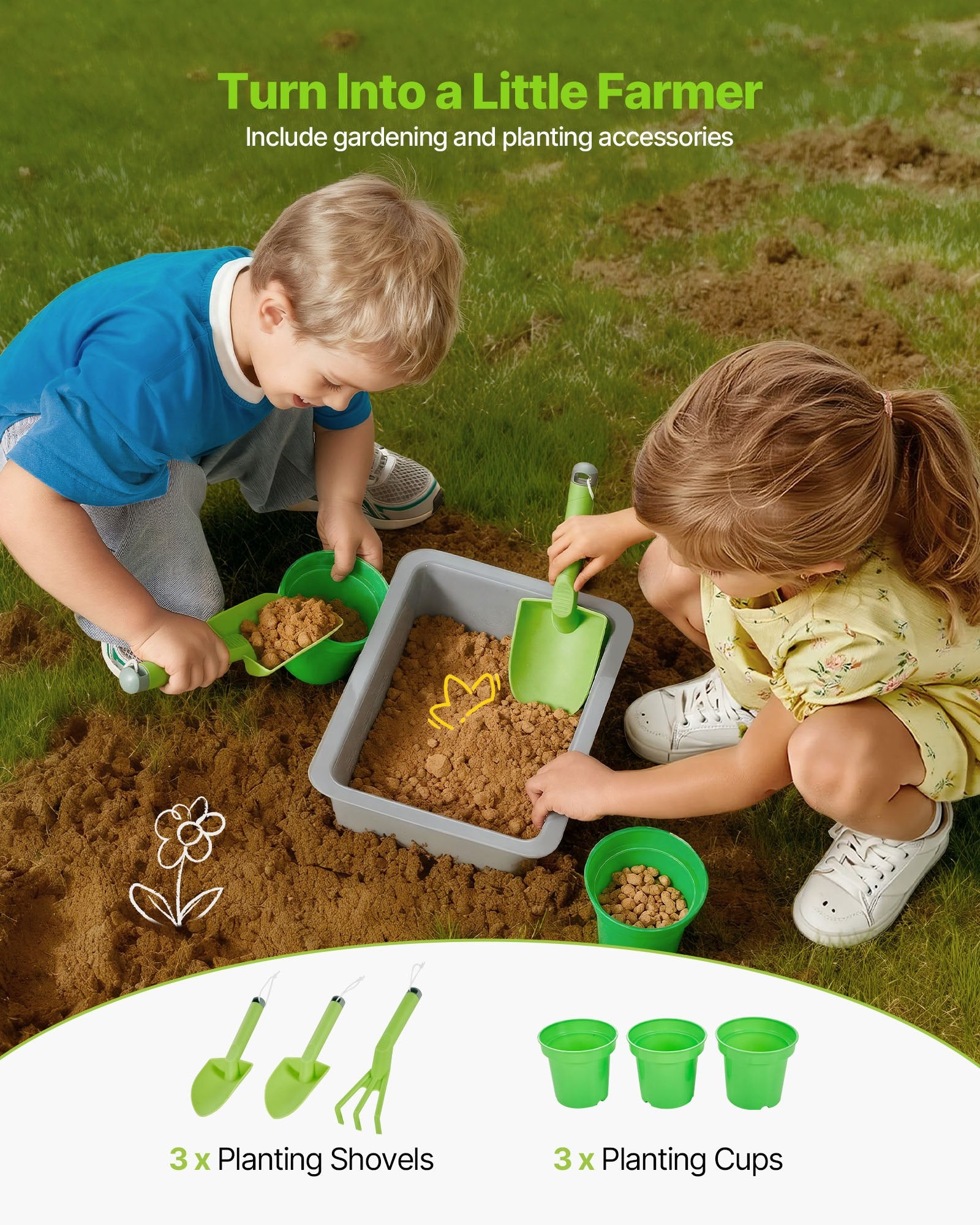 Mud Kitchen, Outdoor Mud Kitchen For Kids, Wood Outdoor Play Kitchens With Stoves, Tank, Sink, Planting Shovels, Spatulas, Box, Cookware Pots And Accessories, Wooden Play Kitchens For Home, Lawn