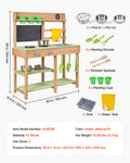 Mud Kitchen, Outdoor Mud Kitchen For Kids, Wood Outdoor Play Kitchens With Stoves, Tank, Sink, Planting Shovels, Spatulas, Box, Cookware Pots And Accessories, Wooden Play Kitchens For Home, Lawn