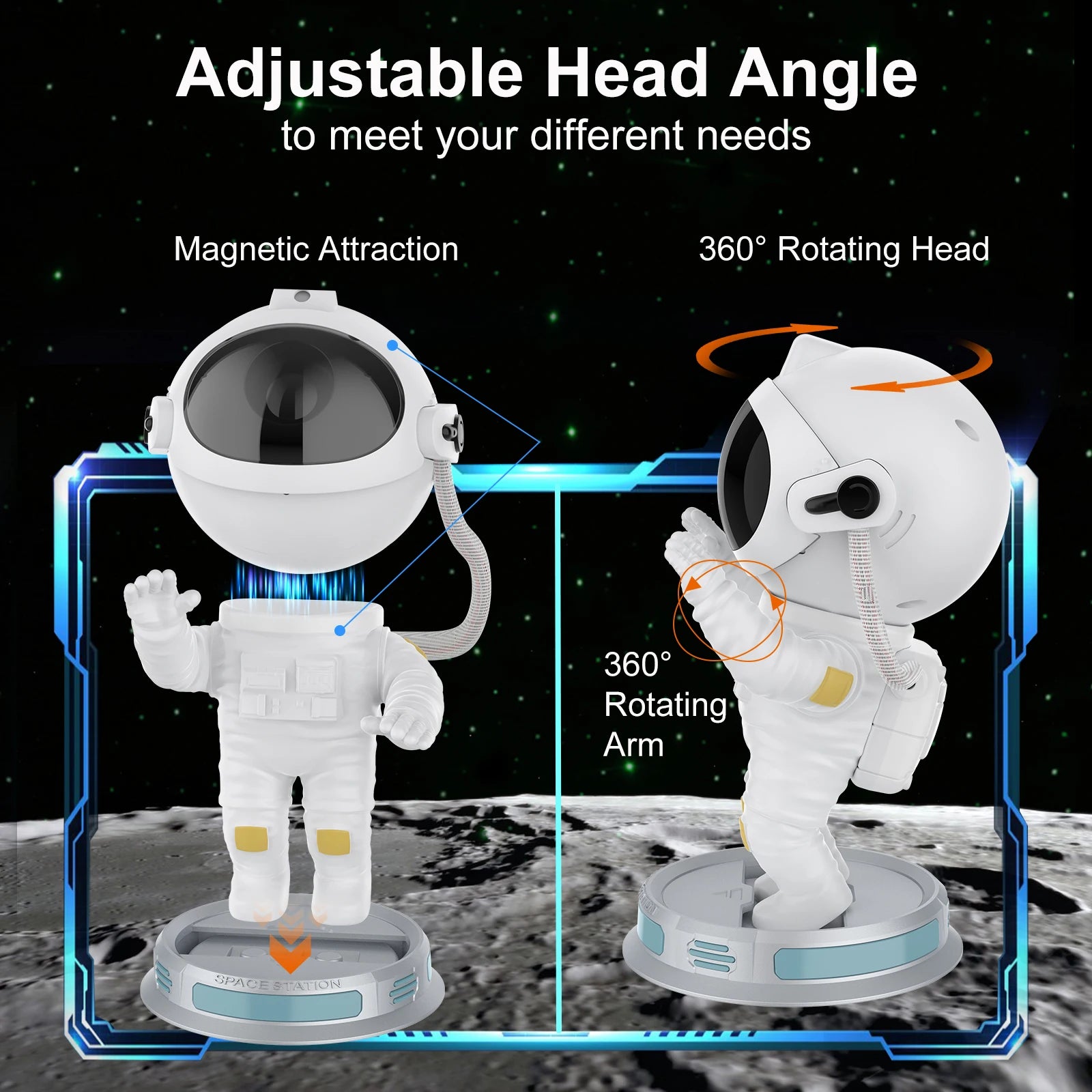 2025 Astronaut Star Projector Night Light: Multiple Lighting Modes Remote Control Galaxy Atmosphere Lamp for Bedroom Decor Gift