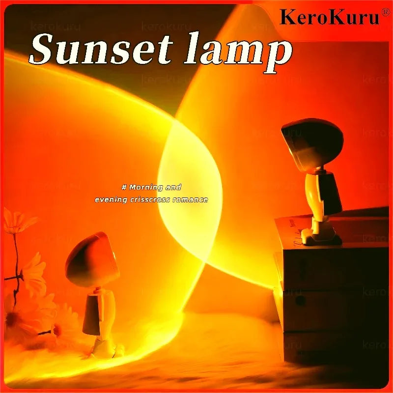 Astronaut Robot Rainbow Projection Sun Lamp Table Night Light Sunset Lamp Infinite Dimming Bedroom Atmosphere Light