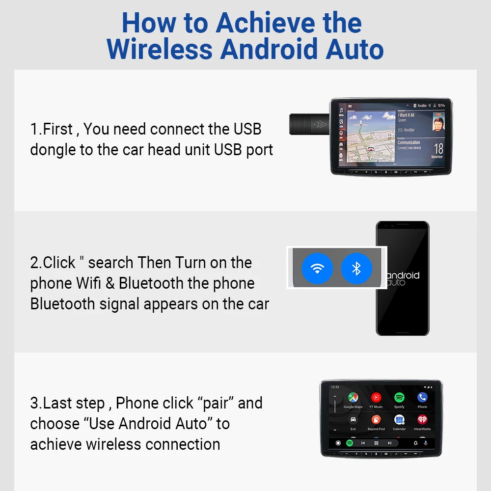 Mini Wireless Android Auto CarPlay Adapter Smart Systems of The Wired Car Accessories For iPhone Google Samsung Android 11.0