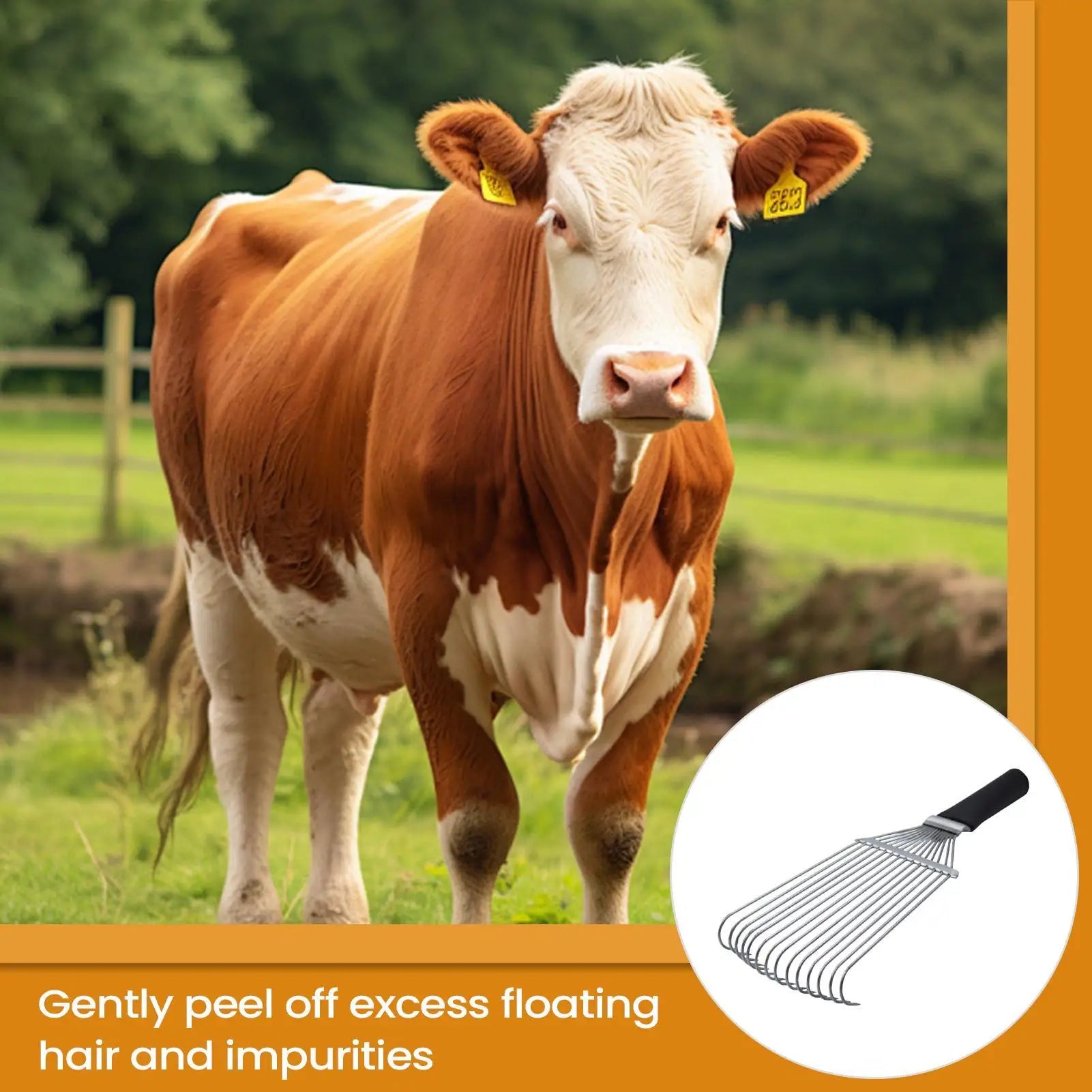 Horse Undercoat Rake Shedding Brush Undercoat Rake Steel Ergonomic Cashmere And Wool Brush For Pets Goat Sheep Cattle Animals