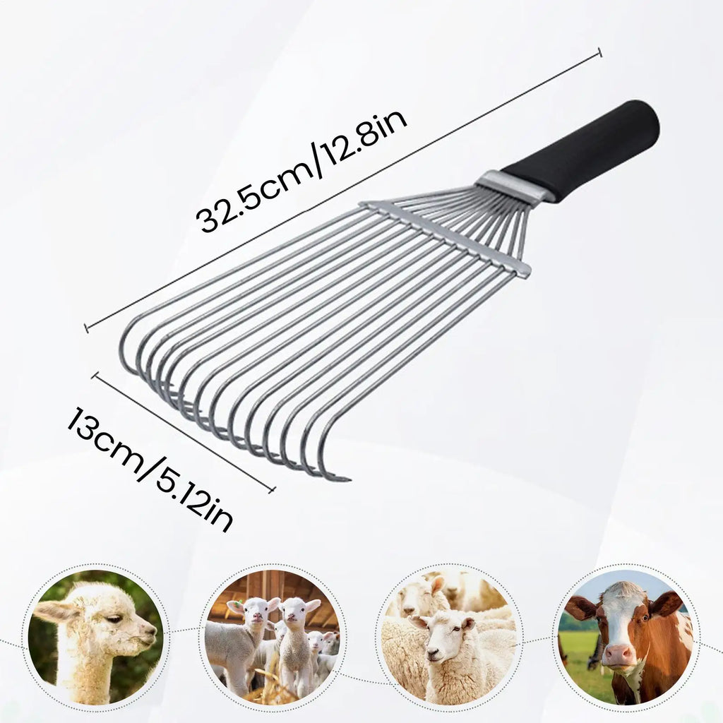 Horse Undercoat Rake Shedding Brush Undercoat Rake Steel Ergonomic Cashmere And Wool Brush For Pets Goat Sheep Cattle Animals