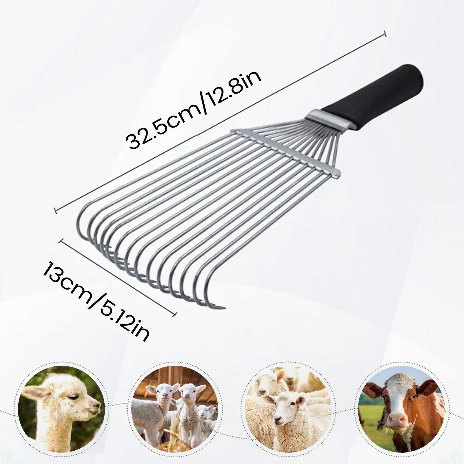 Horse Undercoat Rake Shedding Brush Undercoat Rake Steel Ergonomic Cashmere And Wool Brush For Pets Goat Sheep Cattle Animals