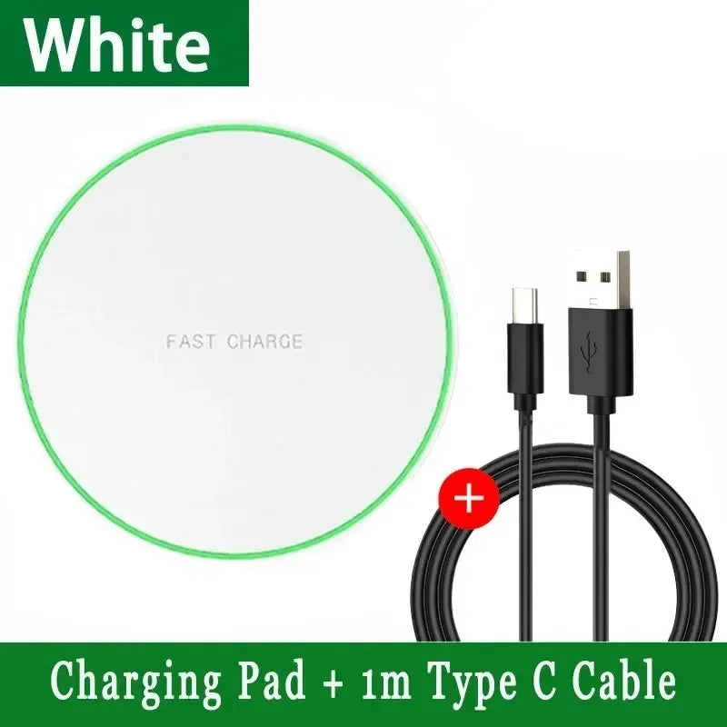 15W Wireless Charger Pad Stand For iPhone 15 14 13 Pro Max Samsung S24 Xiaomi Phone Charger Induction Fast Charging Dock Station